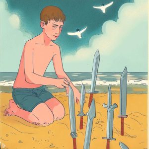 Gay Youth Tarot | Six Of Swords